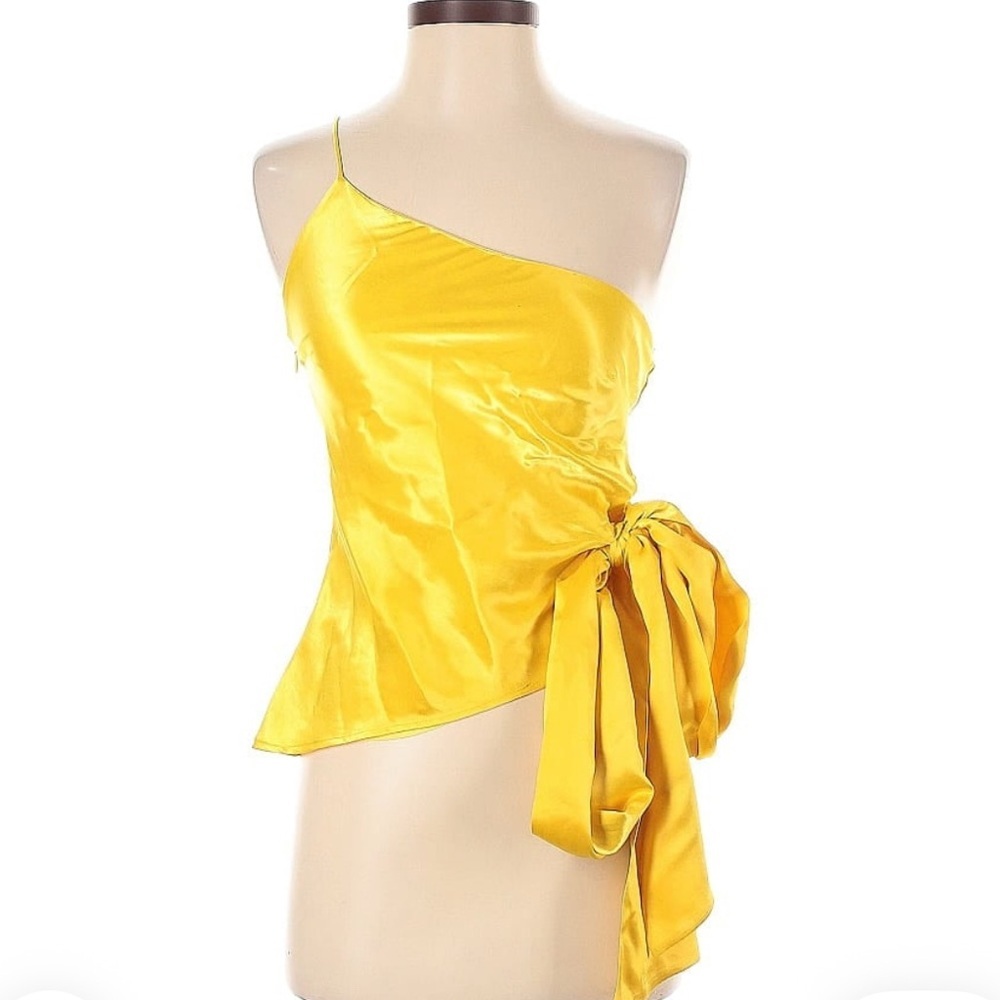 Lovers + Friends Yellow One-Shoulder Top